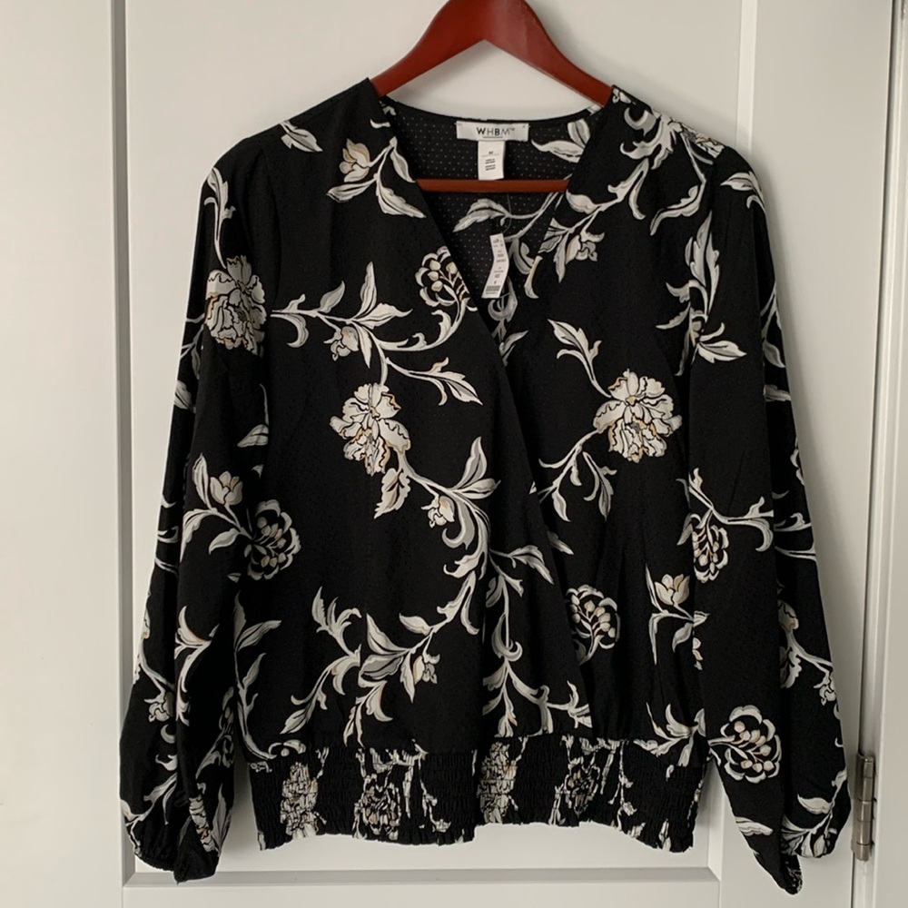 New with tags, White House, black market gathered bottom, blouse, size medium
